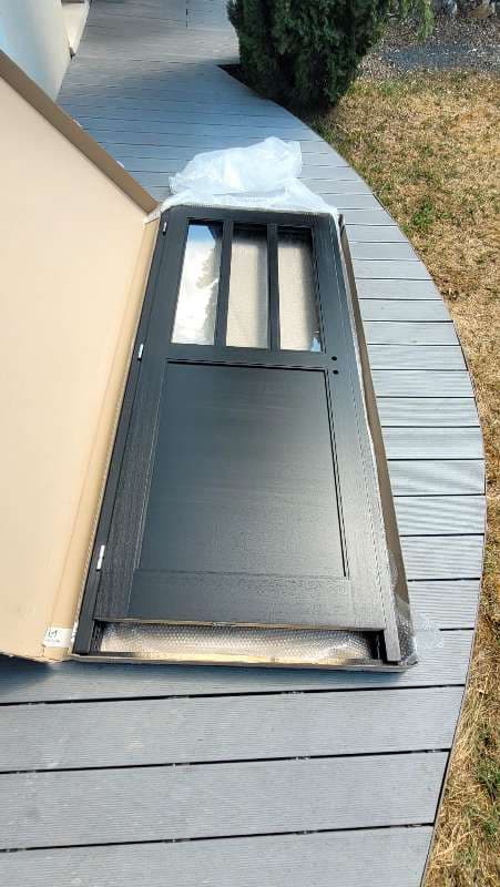 Bloc-porte LE MOINE NEO-STYL Atelier 3 carreaux – Noir mat – Neuf
