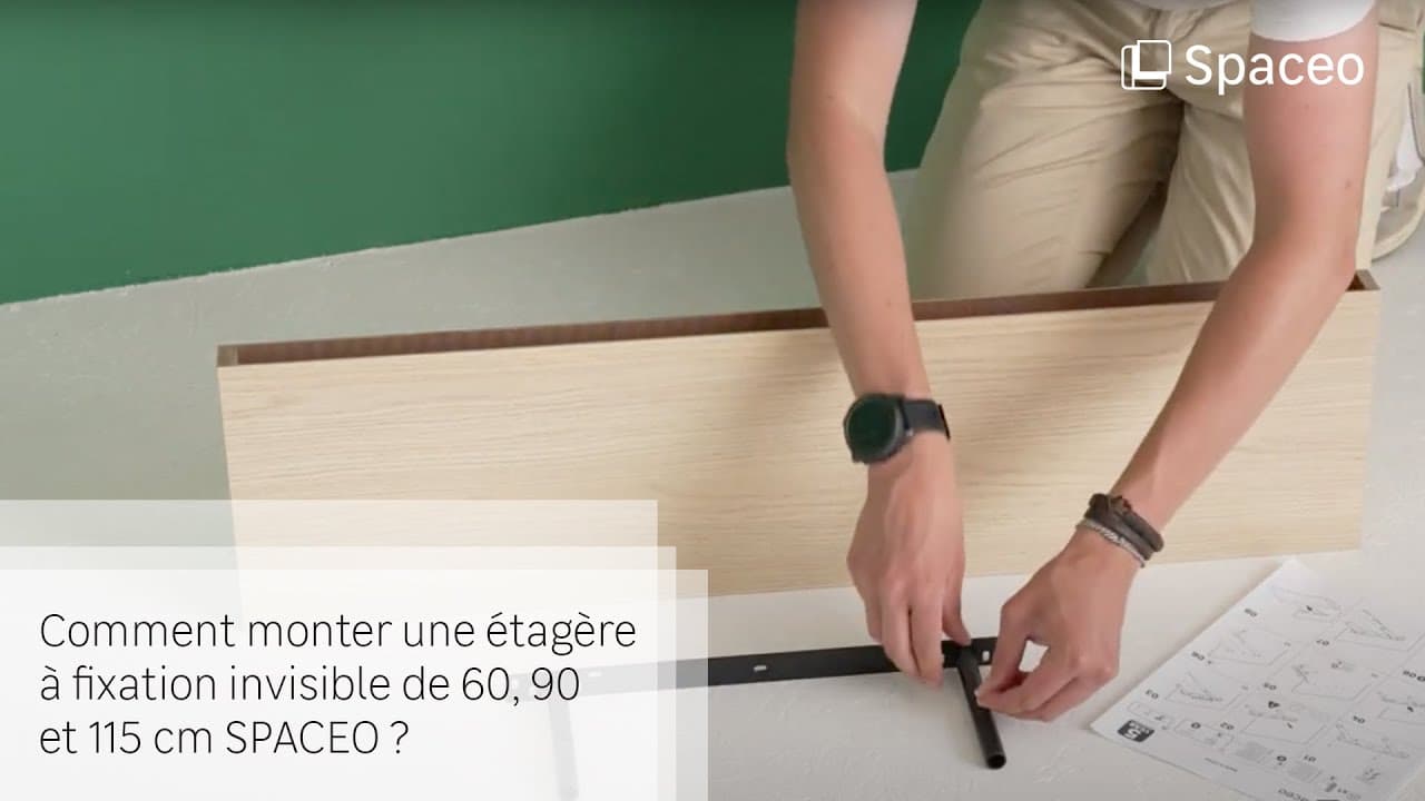 Miniature — TUTO - Comment monter une étagère à fixation invisible de 60, 90 et 115 cm SPACEO ?
